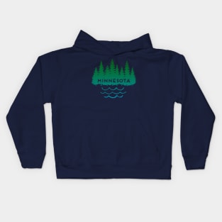 Minnesota Tree Silhouette Lake Nature Outdoors Souvenir Kids Hoodie